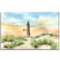 Preview: Leinwand 40 x 30 cm Keilrahmen Canvas-Leinen Aquarell Maritim Kunst Druck Kunstdruck Nordsee Dänemark Danmark  Leuchtturm Skagen